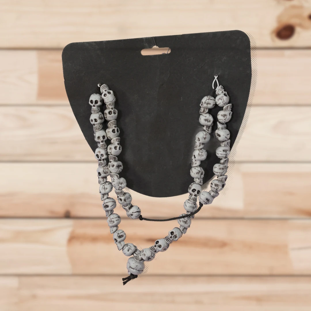 
halloween accessary decoration skull necklace with cross bones made by Plastic Party accessary custume 