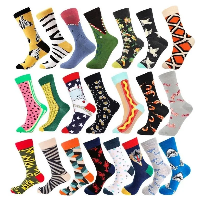 Skateboard Casual Colorful Custom Athletic Tight High Funny Happy Socks