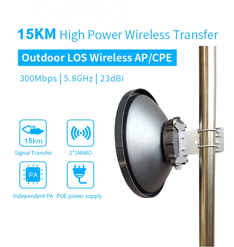 5Ghz 15km  long range wifi wireless video transmitter receiver wireless backhaul bridge
