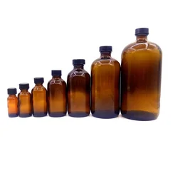 15ml 30ml 60ml 120ml 250ml 500ml 1000ml Amber Boston Round Glass Bottle