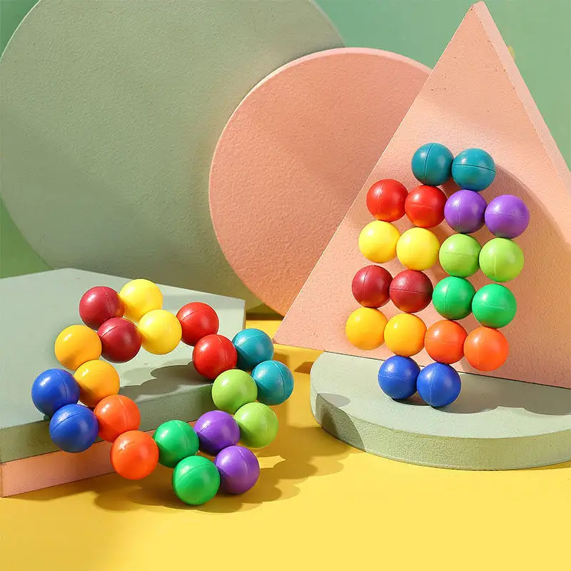 Rainbow Sensory Ball Fidget Toy Creative Educational Preschool Learning Activities Gifts for Kids Stress Relief Educational Toys
