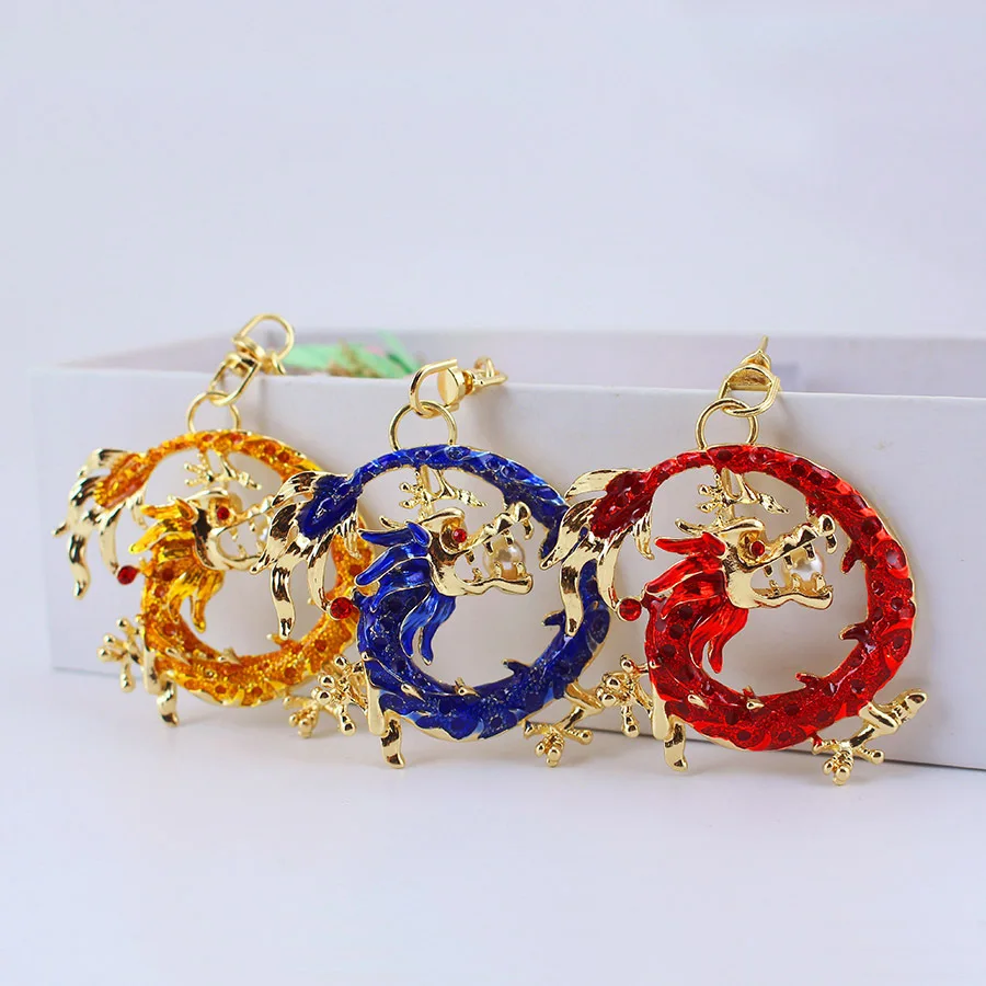1 шт. мультяшный горный хрусталь Китайский Зодиак дракон кулон брелок для ключей мужские аксессуары для женщин и мужчин сумка Аксессуары подарок