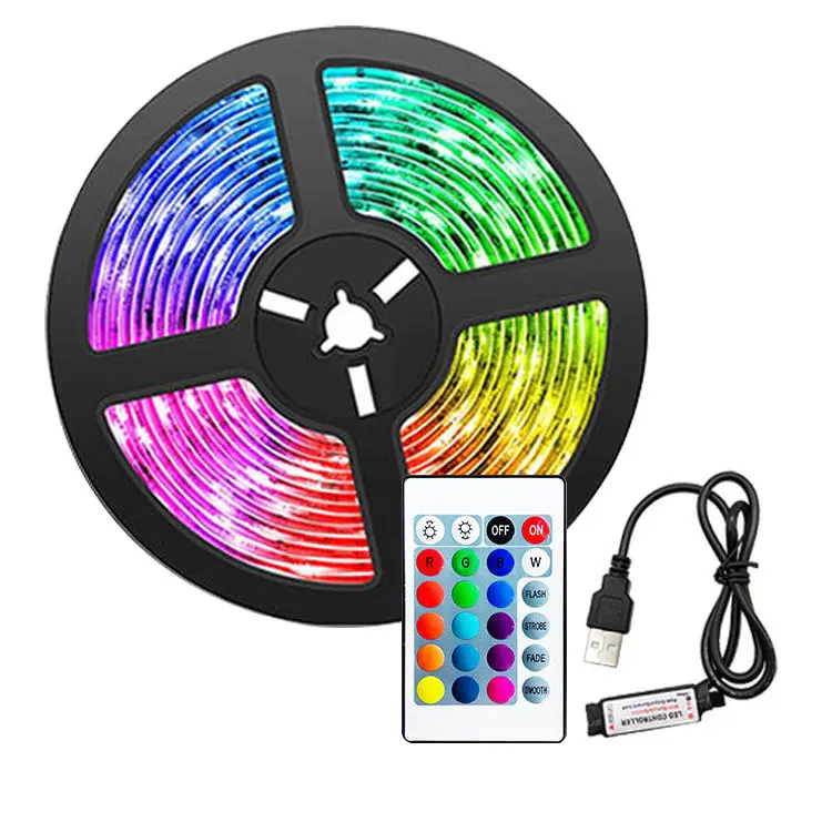 5050 Rgb 5 В гибкая Usb Светодиодная лента комплект 24 ключа ИК пульт дистанционного управления и Bluetooth приложение синхронизация музыки м светодиодная