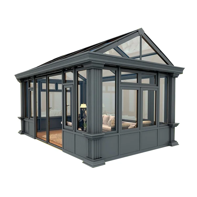 CGC popular beautiful Low profile design garden Aluminum frame glass house sun room With Skylight For Sale