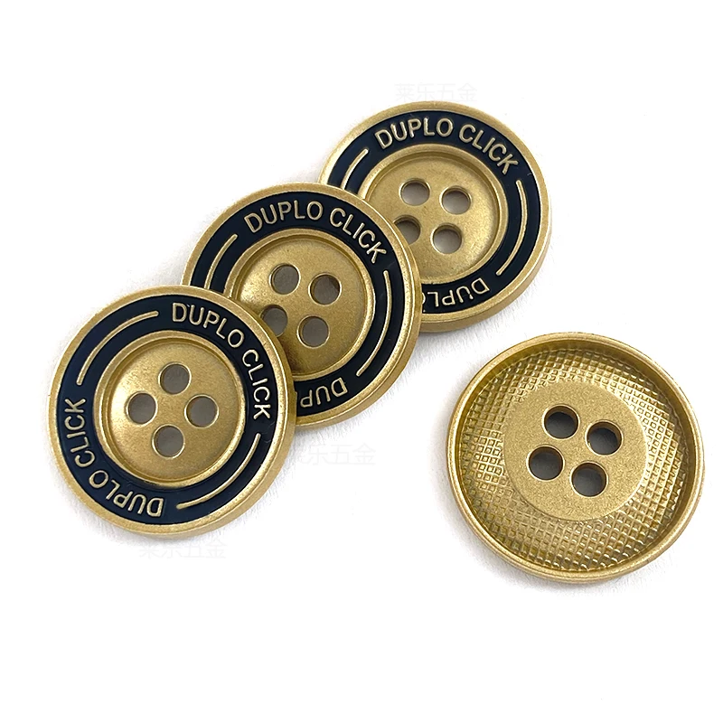 15mmButton Manufacturer zinc alloy Sewing 2-hole 4-hole Shirt Buttons gold vintage metal Custom DIY Buttons for Clothing/bag/hat