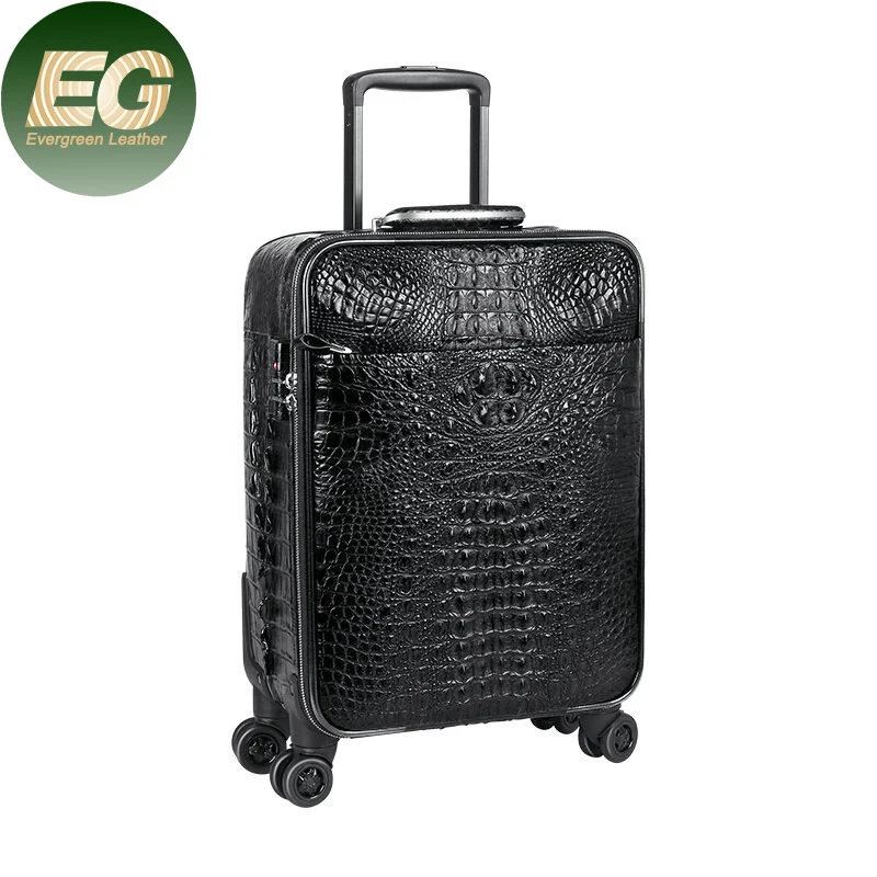 RC59 Carry on Custom Suitcase Luggage Travel Luxury Large Leather Crocodile Luggages Set