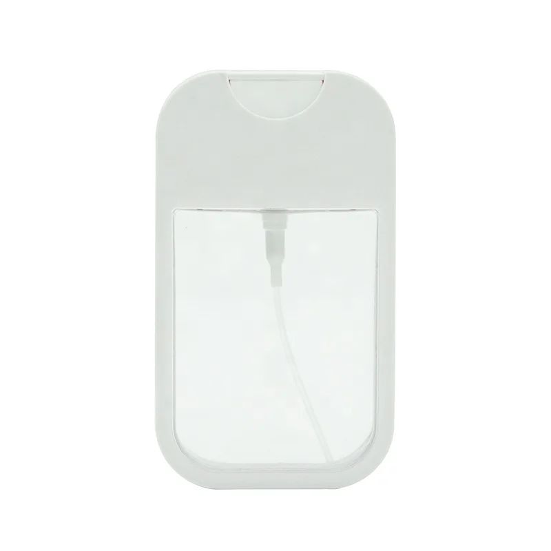 Haodexin 45ml empty perfume credit card sprayer bottle mist empty hand sanitizer bottle with silicone holder sleeve key ring