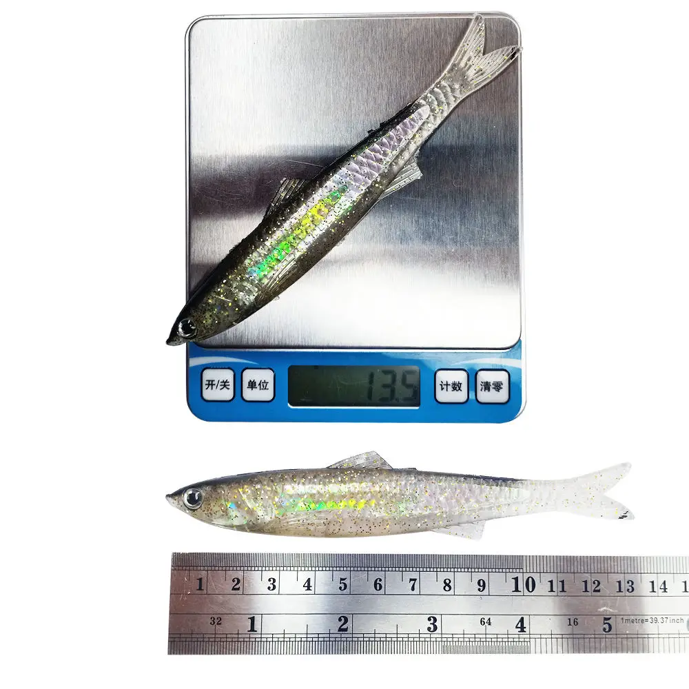 Newbility Wobbler Soft Fishing Lure 5inch 0.5oz Easy Shiner Jig Lure Swimbait Silicone Soft Bait