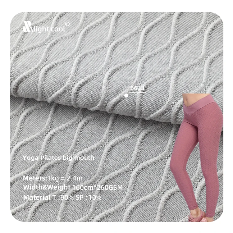 Jacquard 90% Polyester Solid Stretch Knit Fabric 10% Spandex for T-shirt No6633 Moisture Wicking Horizontal Stripe Women Shoes