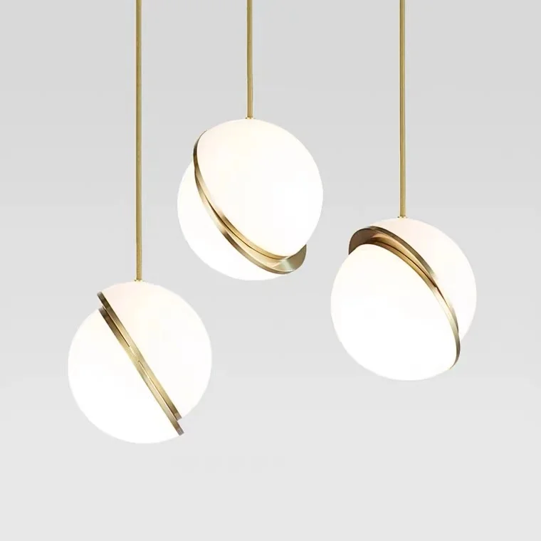 Factory price Nordic modern Chandelier indoor decor art glass round half ball pendant lamp