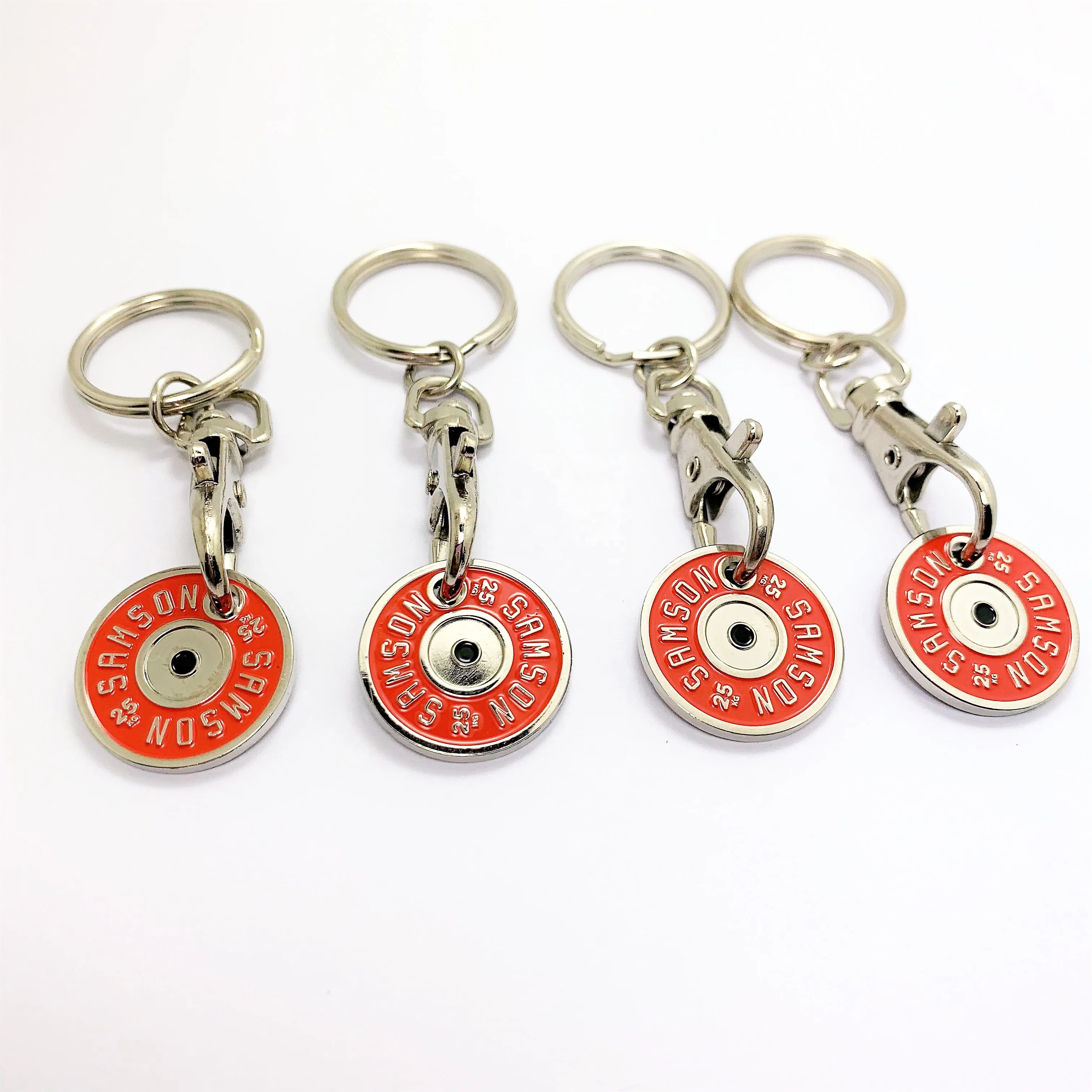Shopping trolley chips compatible with Europe German shopping trolleys remover keychain custom double sides logo