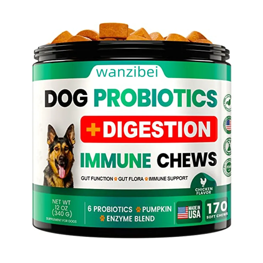 Wanzibei OEM/ODM фирменная Марка Pet Dog пробиотические добавки с ферментами для пищеварения тыква