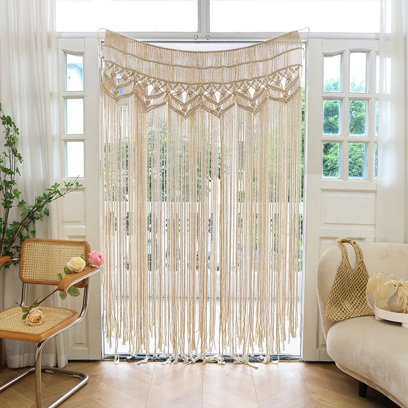 Macrame window, Door Curtains Macrame Wall Hanging Tapestry Wedding Backdrop Arch Boho Wall Decor