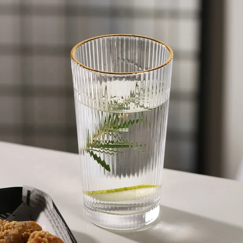 Ins 220ml Heat Resistant Clear Phnom Penh Vertical Stripes Water Glass Cup Milk Cup Mug