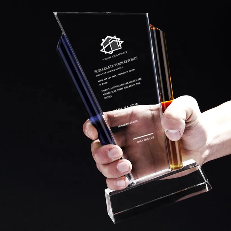 CTR-207 Custom Made Crystal Shield Trophy Acrylic Glass Trophy For Company Business Gift Souvenirs