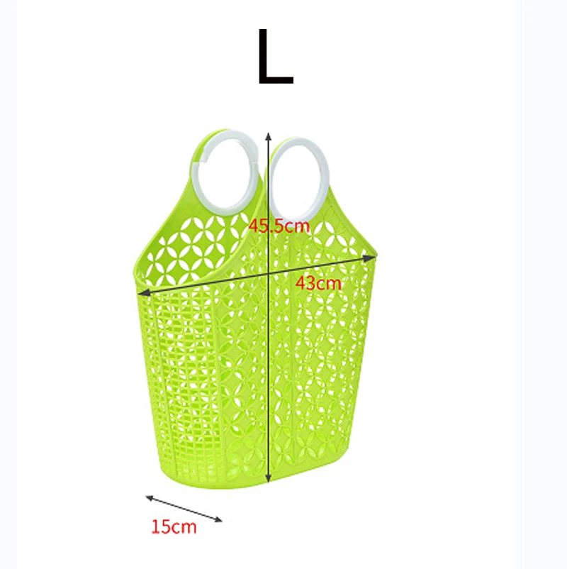 New Arrival Heavy Duty Red Straw Basket Foldable Bag Large Plastic Fruit Vegetable Jelly Basket Bag