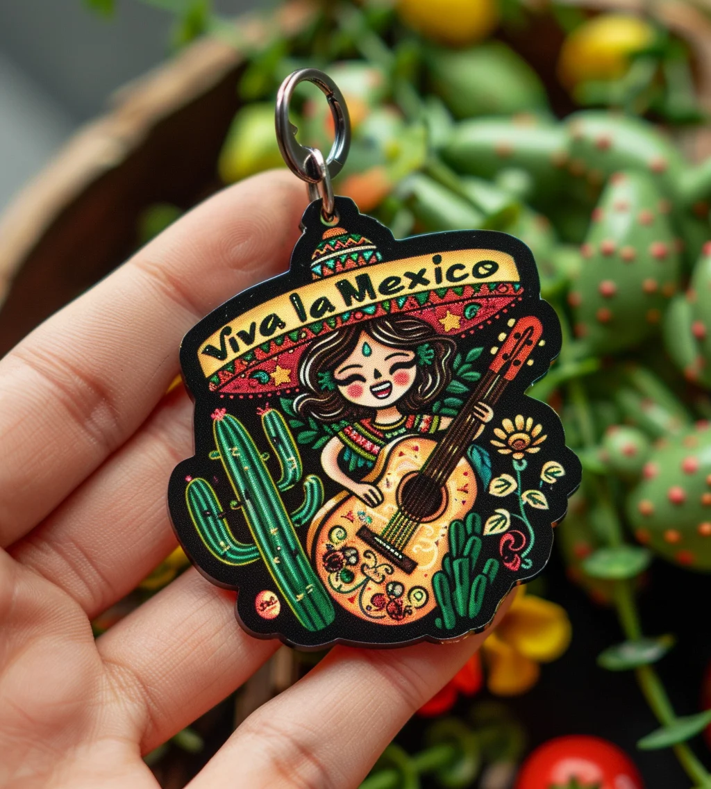 New Style Customize VIVA Mexico Shapes Patterns Keyring With Promotional Gift Souvenir Metal Keychain Key Chain