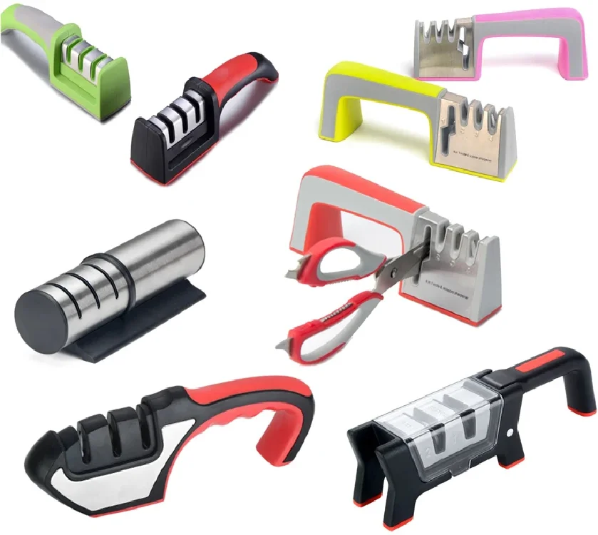 2024Multifunction Kitchen Knife Sharpener 4 in 1 Sharp Knives and Scissor Sharpener 4 Stages Professional Manual Sharpening Tool