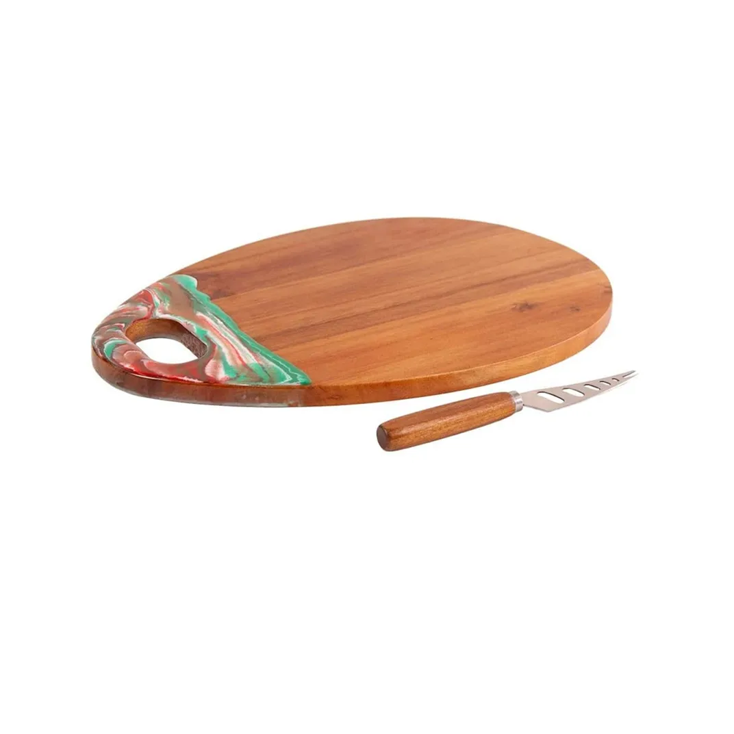 Good Design Home Kitchen Olive Wood and Epoxy Resin Art Cutting Serving Chopping Board