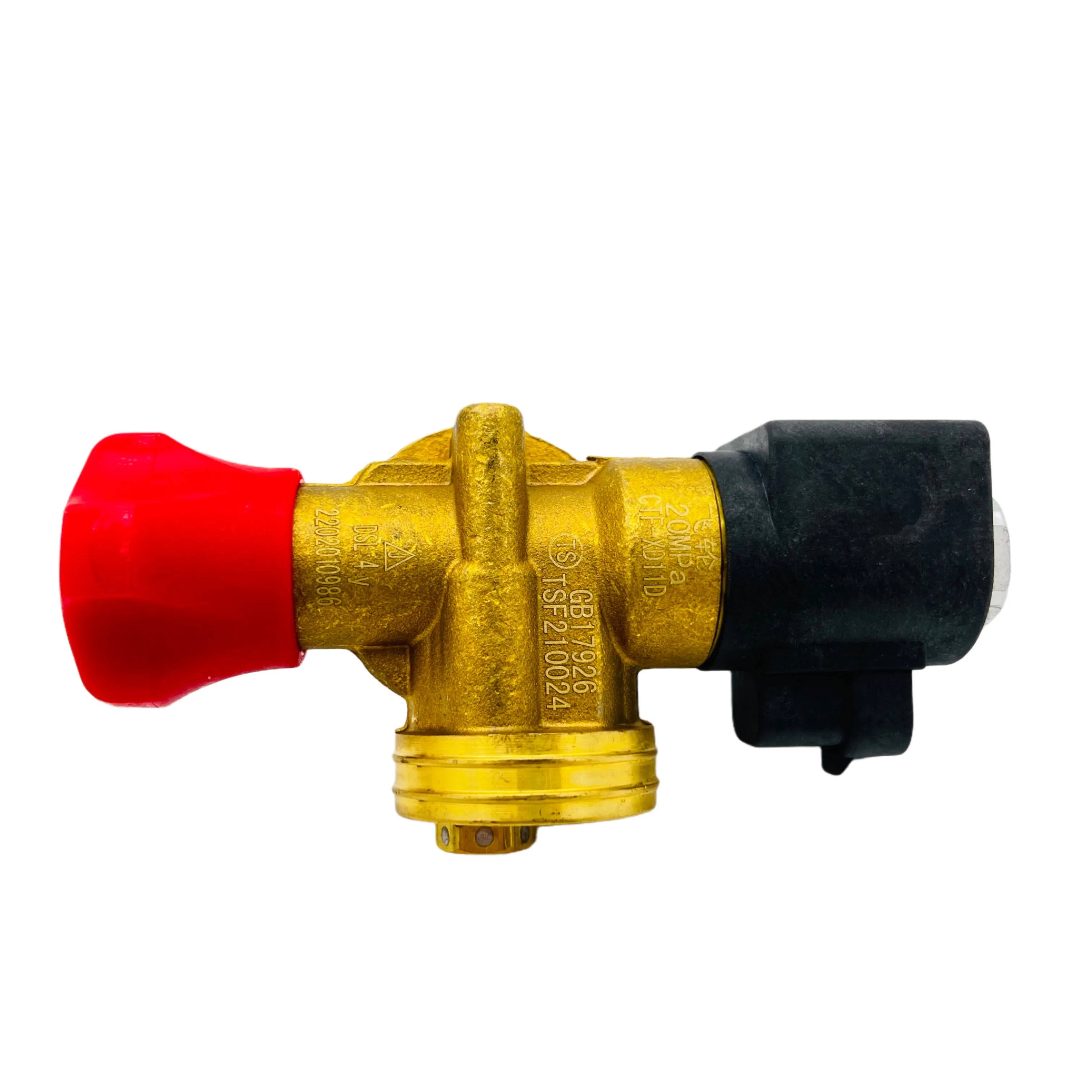 solenoid cylinder valve CTF-XD11D 20MPa 5mm thread pz27.8 with 12V voltage and flow limiter in brass material 30~33MPa