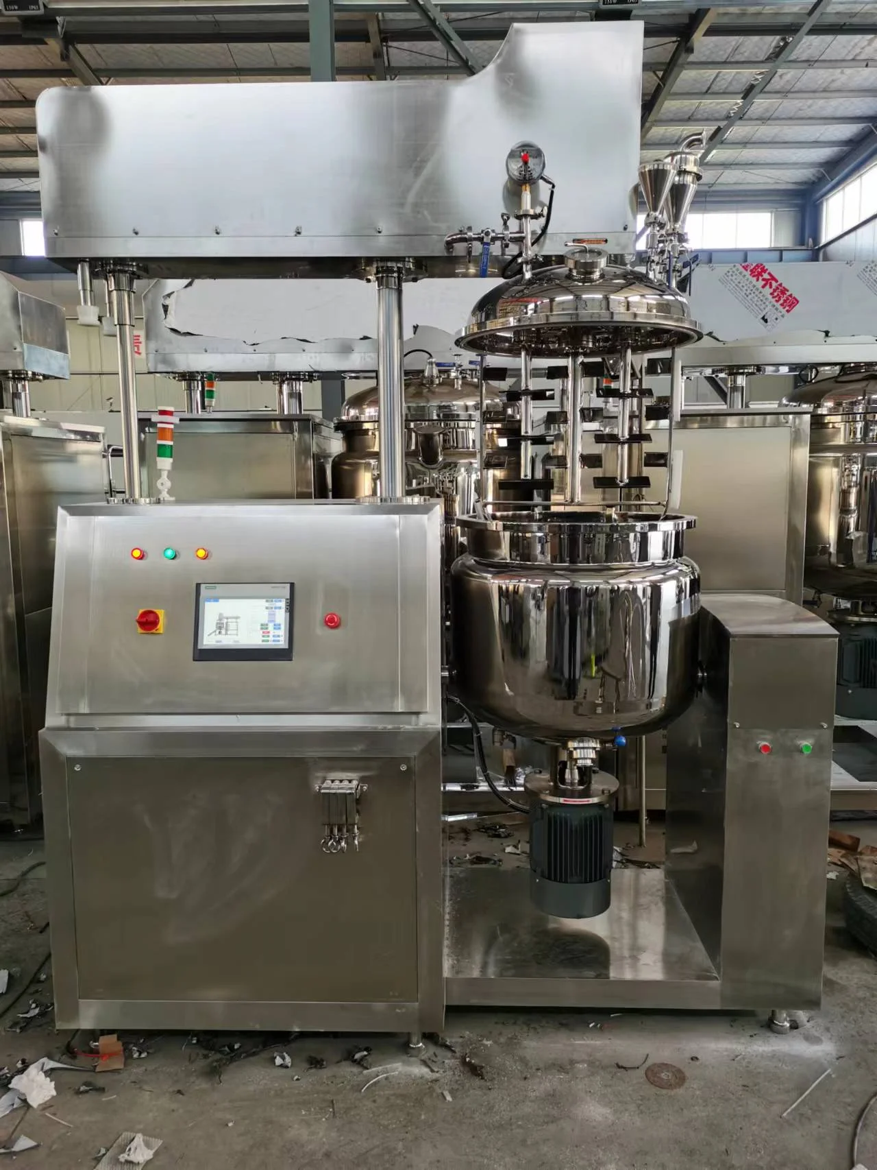 100l hydraulic lift vacuum emulsifier mixer vacuum defoaming machine emulsifier mixer tank