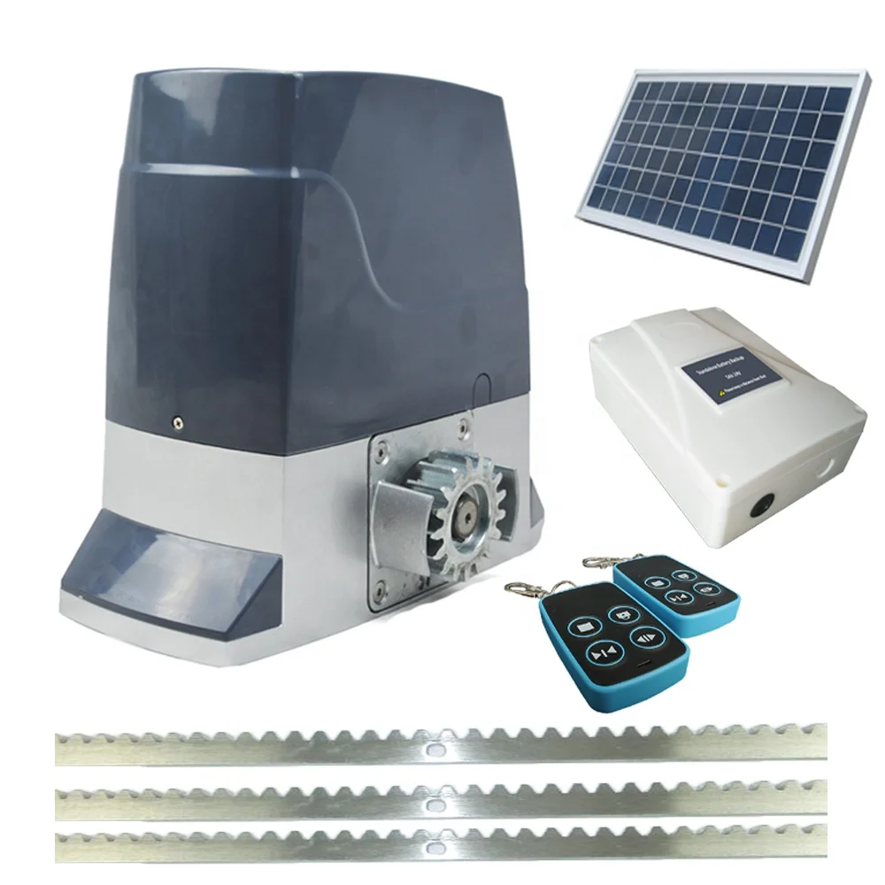 DC24V 1000KG Solar Power Gate Opener Electric Sliding Gate Motor With Backup Battery