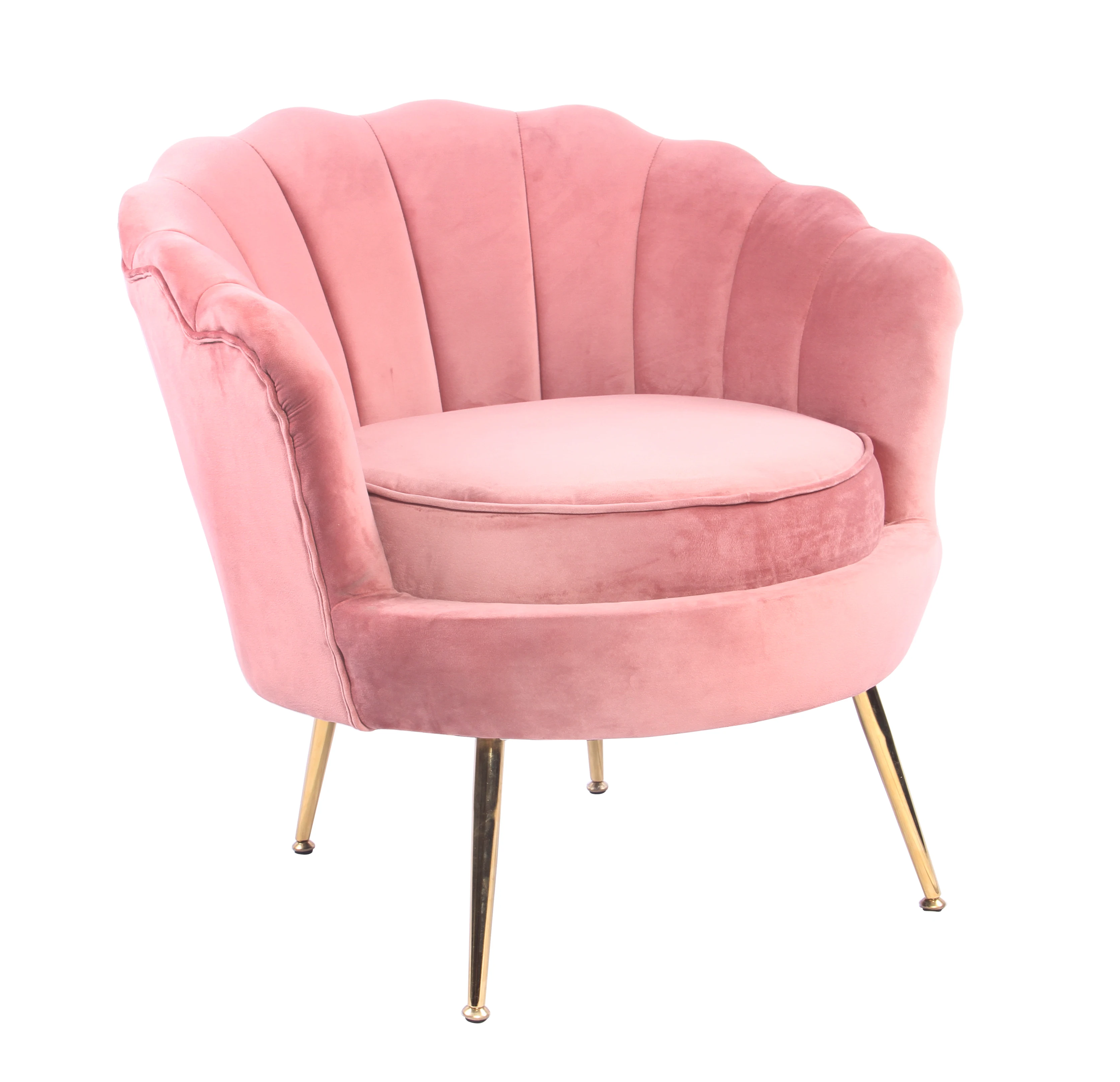 Hotel  Living Room Golden Legs  Velvet Upholstered Flower Sharp  Armchair Lounge Accent Chair