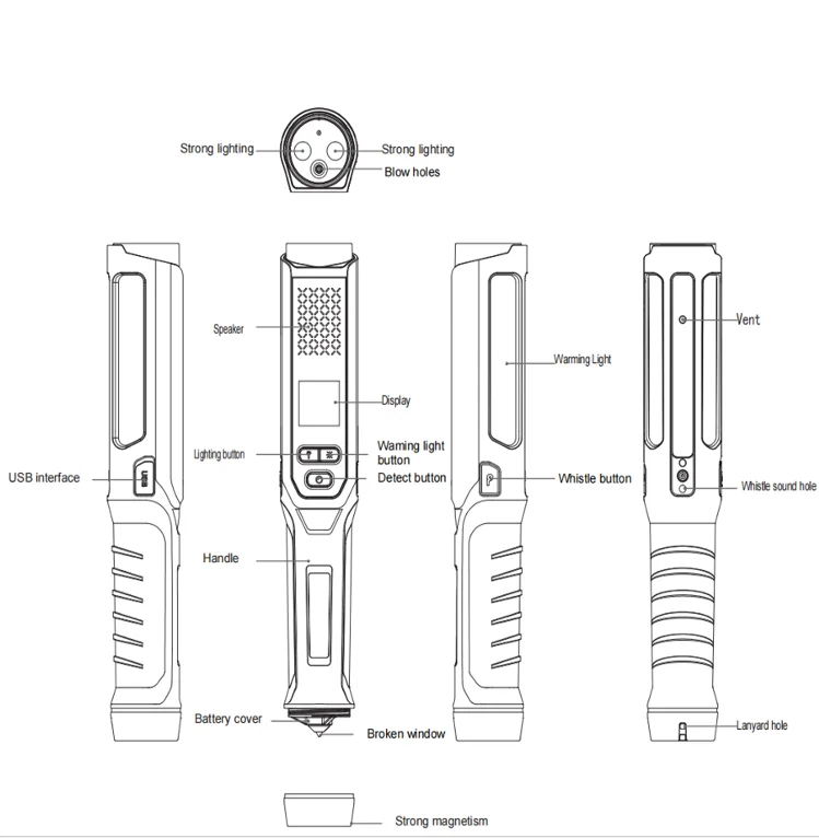 Fuel Cell Sensor Alcohol Tester Baton Alcohol Tester For Professional Use