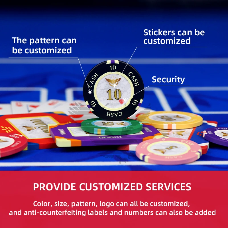 YH Casino Product Manufacturers Nylon China Numbered Poker Chips Game