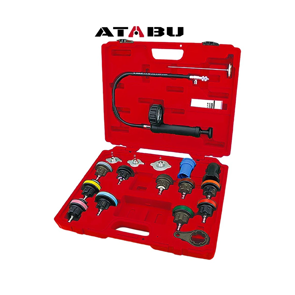Professional Engine Radiator Pressure Tester Kit for Universal Vehicles High Performance Carbon Steel 18 PCS