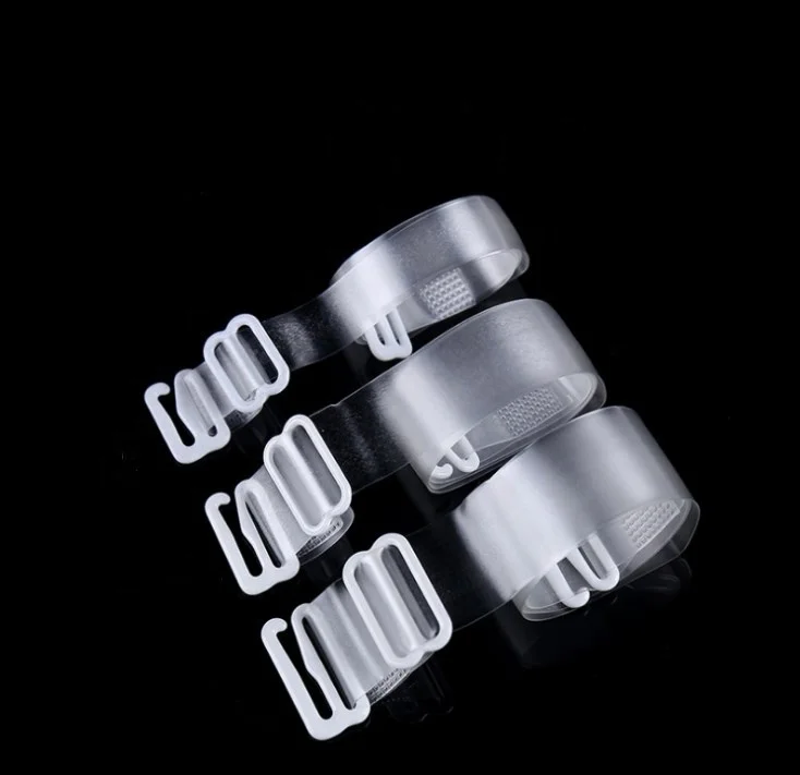 Summer new style Accept custom  adjustable invisible Bikini tape 1.8 cm transparent silicone bra  shoulder strap