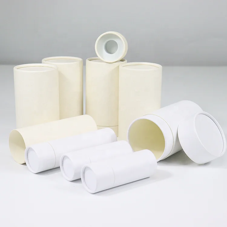 Biodegradable kraft Paper round Tube For Cosmetics lipstick Lip Balm Tubes baby eye face cream circle box