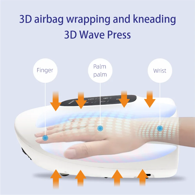 Wireless Hand Massager Machine with Heat Electric Hand Massager for Arthritis Air Compression  Hand Massager