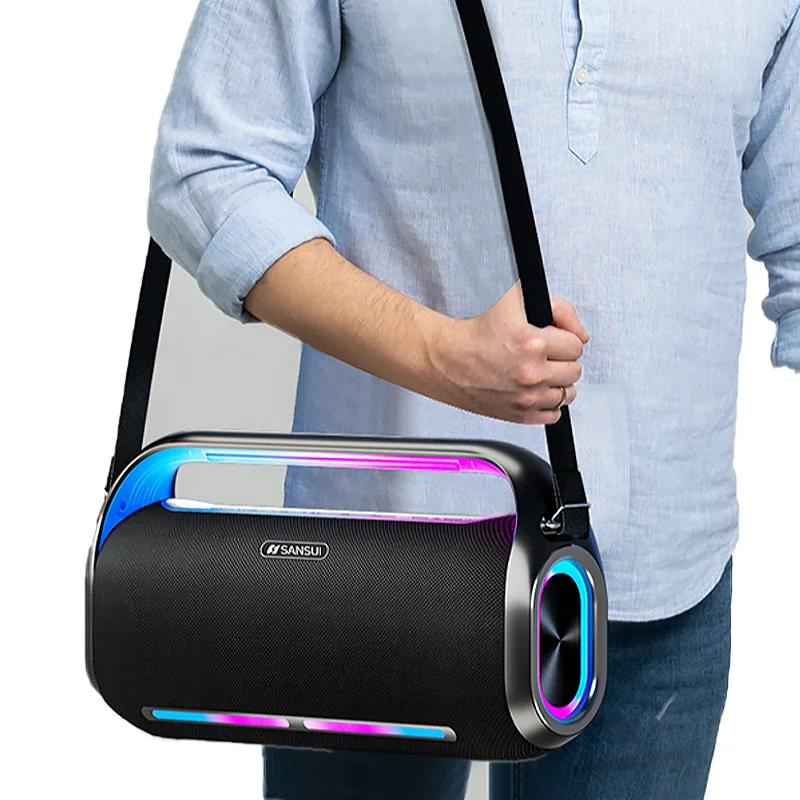 SANSUI, звуковое оборудование/усилители/колонки, Новое поступление, D100, портативный, bluetooth, RGB, сабвуфер, динамик
