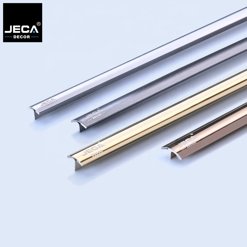 Foshan Supplier JECA Tile Trim Stainless Steel Tile Trim For Wall Floor Wardrobe Cabinet Decoration T shape tile trims