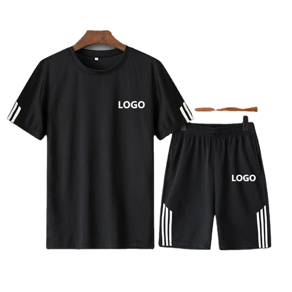 
Summer Men Set Sporting, Suit Short Sleeve T Shirt/Shorts Two Piece Sets 