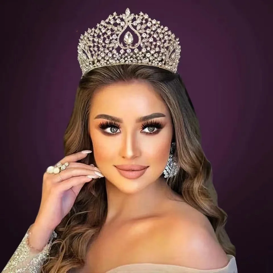 Yiwu produces bridal headwear  Queen AB rhinestone zircon crown  wedding dress  hair accessories