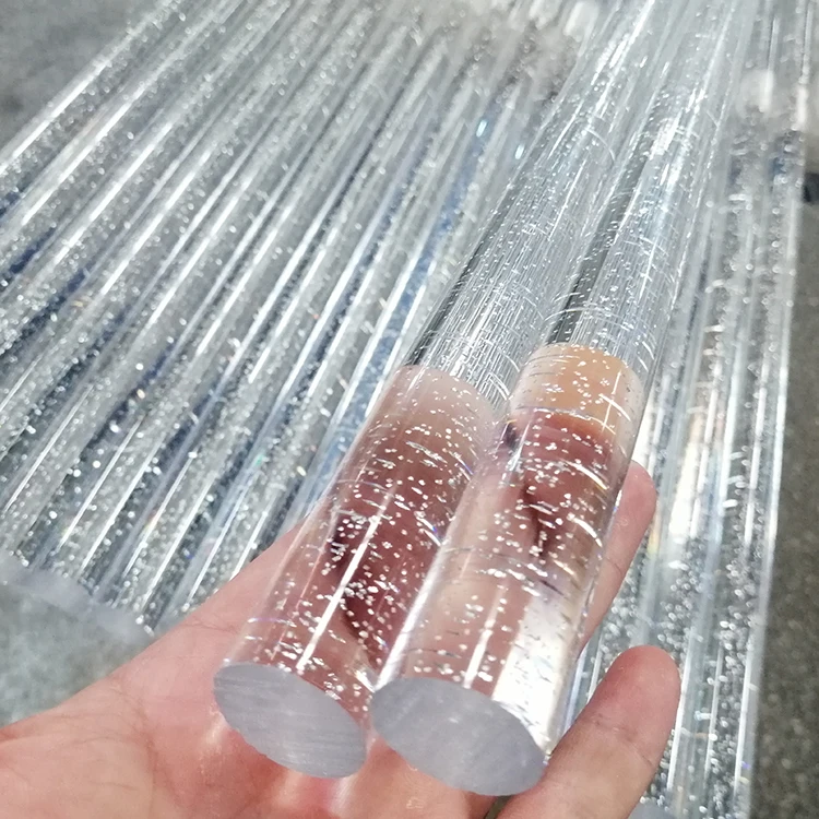 Yishun manufacture new decorative silver color pmma material plastic perspex acrylic rod/stick