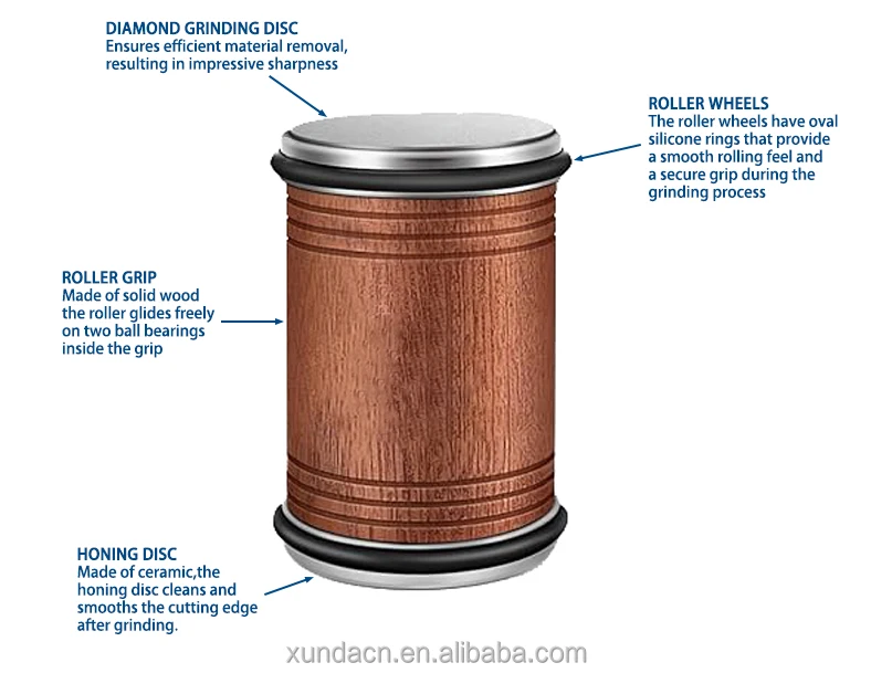 Round manual kitchen rolling knife sharpening kit angle tumbler ceramic diamond knife sharpener