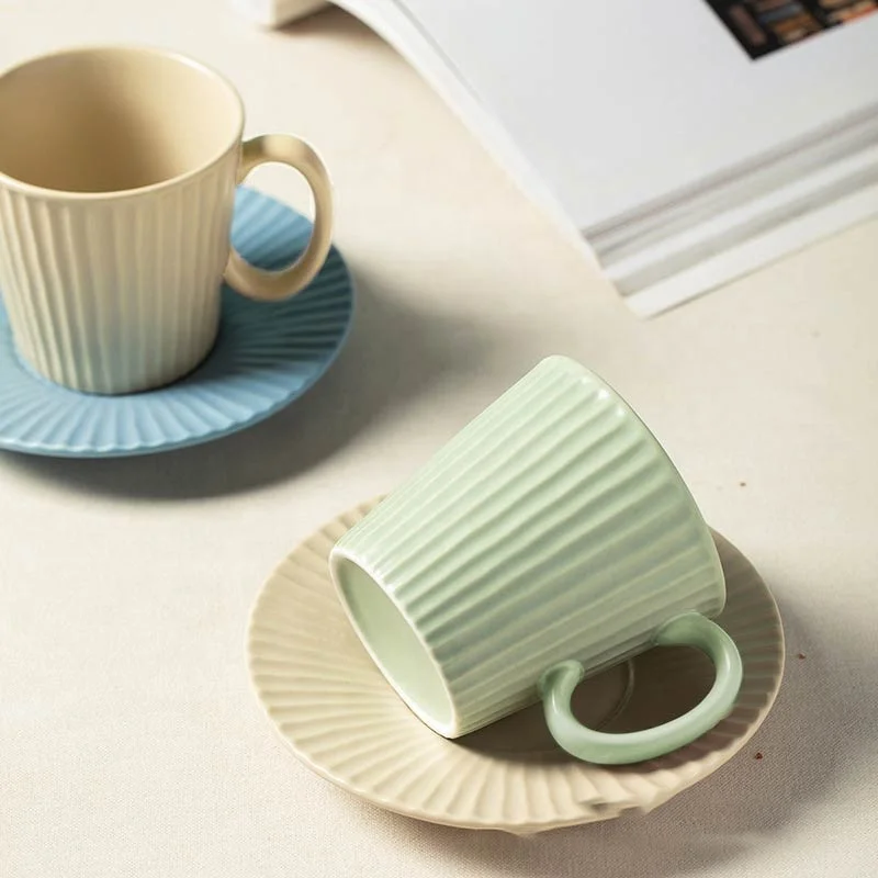 Ceramic Coffee Mug and Teapot with Serving Tray Gift Set Nordic Water Cups Tea Pot Kettle Suit Home Decoration