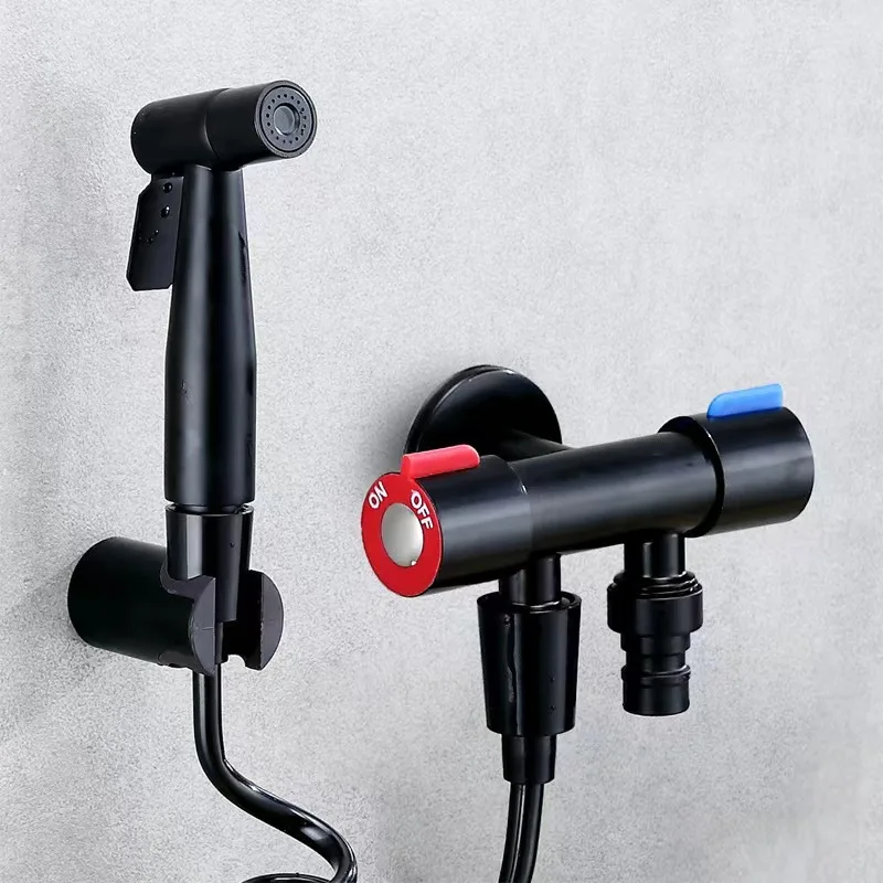 Economic Toilet Shattaf Personal Hygiene Bidet Spray Muslim Handheld Sprayer Health Faucet Matte Black Bidet Sprayer Set