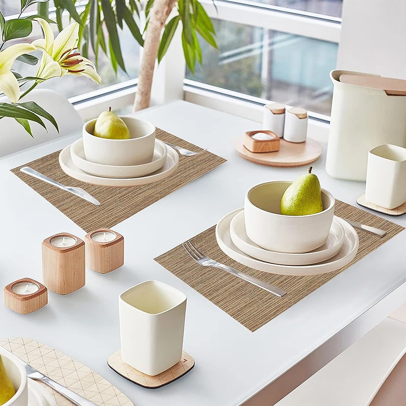 Boho Place Mats Table Decor Woven Cotton Placemats Dining Wicker Place Mat