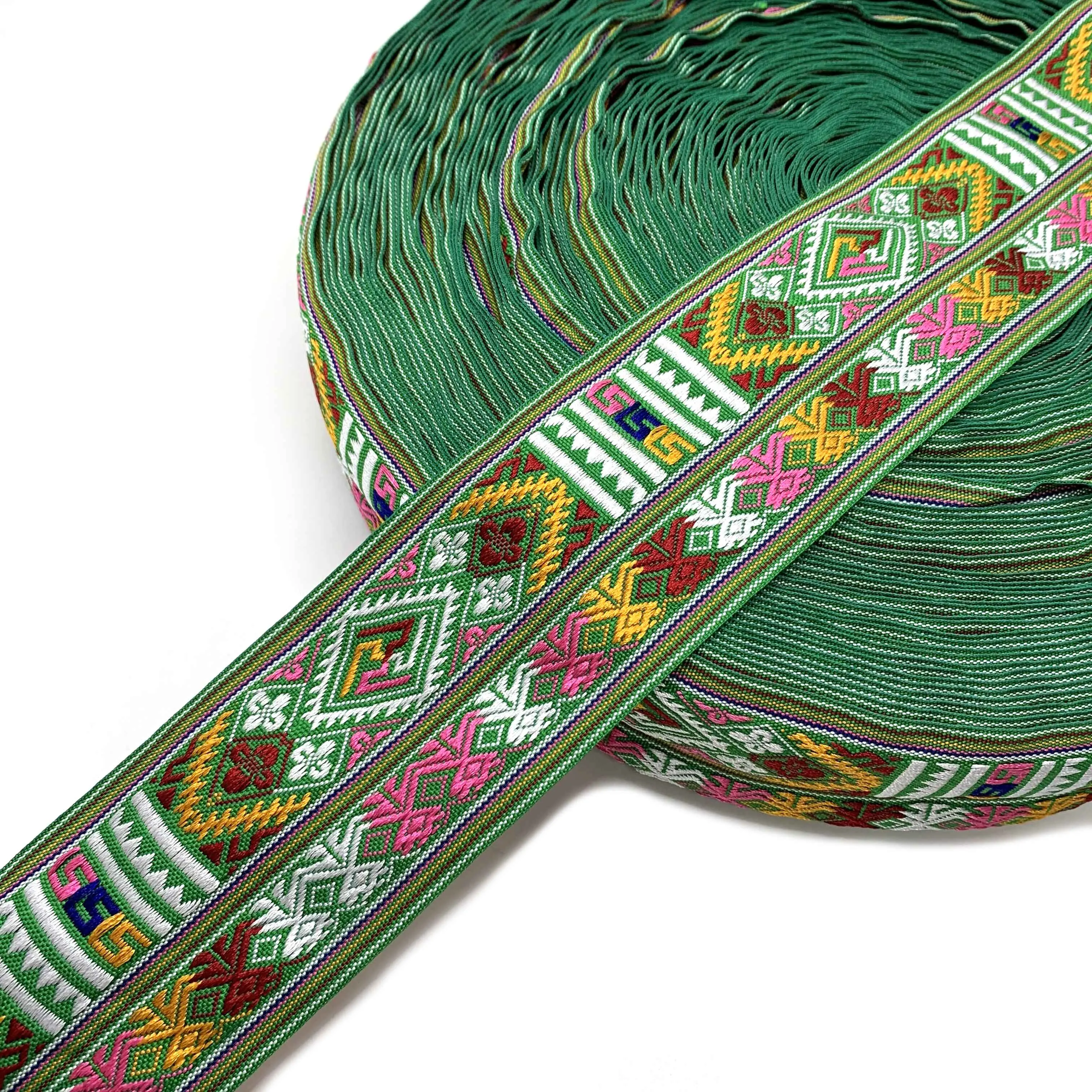 Wide Turquoise Jacquard Ribbon