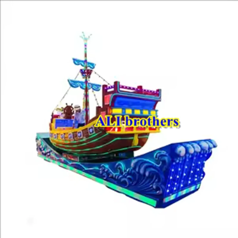 Fun games amusement park rides crazy flying car flying boat spaceship speeding pirate ship on track