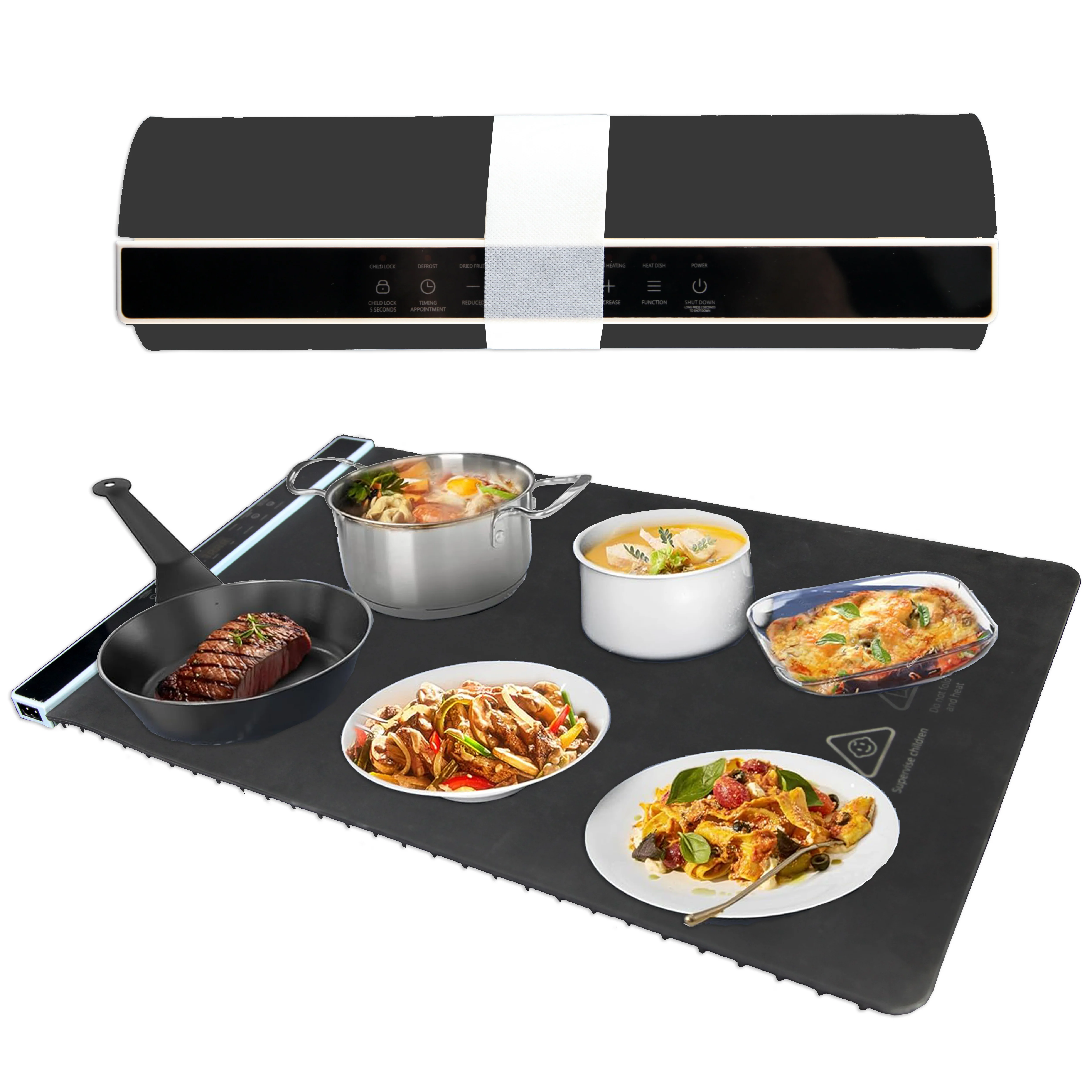 Three Monkeys Silicone Food Warmer Hot Plate Mat Portable Folding Design Green Living Kitchen placemat Set