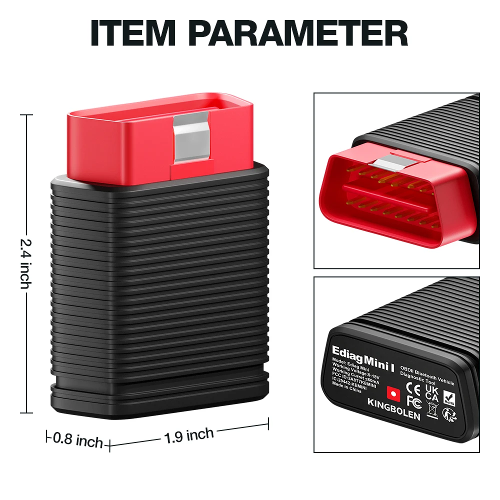 EDIAG MINI ALL System Car Diagnostic Tools 15 Resets ALL OBD2 Scanner Code Reader Read Clear Error Code Oil SAS Resets