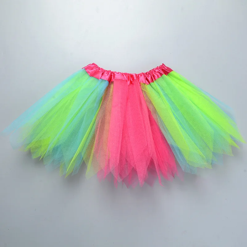 FuYu Factory Wholesale Girls Rainbow Colorful Mesh Custom Fashion tutu Dress For Babys