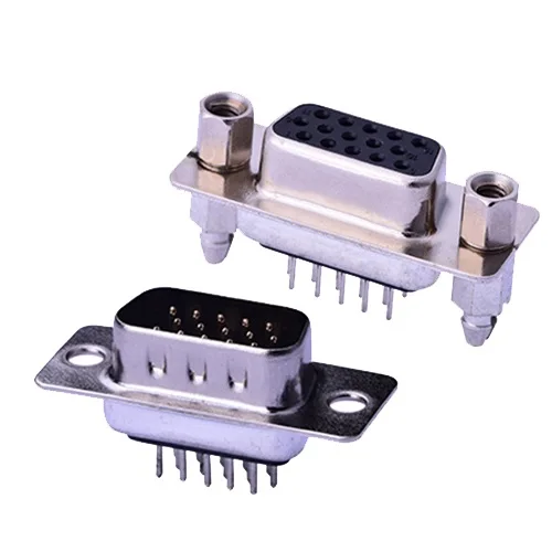 Lycn High Density Straight Dip Solder D-SUB Connector HDP Gold Plated 3Rows Female Male connector with machine pin15 26 44 62pin