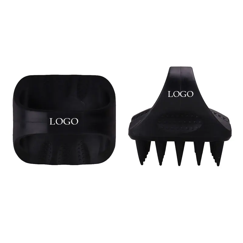 High Quality Private Label Scalp Care Black Hair Brush Silicone Shampoo Brush Hair Head Scalp Massager Brush For Men Women