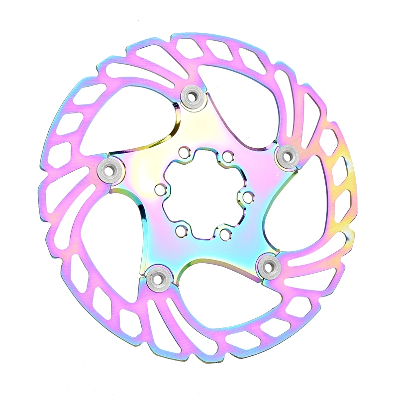 Electroplate Color Bicycle Hub Rotor Stainless Steel Six Holes Road Mountain MTB Bike Disc Brake Rotors 140mm 160mm 180mm 203mm